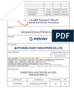 Inspection Test Plan For Electrical