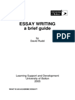 Essay Writing A Brief Guide: by David Rudd