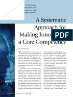 A Systematic Approach For Making Innovation A Core Competency