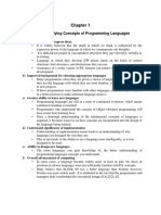 Principles of Programming Languages Lecture Notes Unit 1