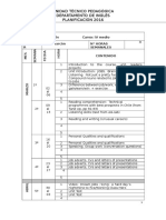 Planificación Inglés Cuarto Medio 2016