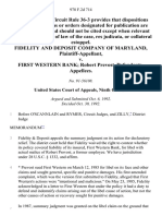 Fidelity and Deposit Company of Maryland v. First Western Bank Robert Prevost, 978 F.2d 714, 1st Cir. (1992)