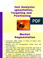 Market Analysis Segmentation, Targeting and Positioning