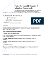 Chemistry Notes For Class 12 Chapter 9 Coordination Compounds