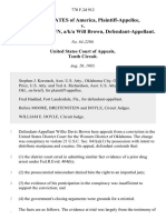 United States v. Willie Davis Brown, A/K/A Will Brown, 770 F.2d 912, 10th Cir. (1985)