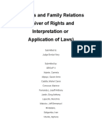 Persons and Family Relations (Waiver of Rights and Interpretation or Application of Laws)