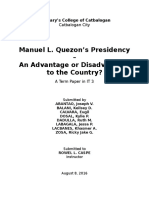 Manuel L. Quezon's Presidency - An Advantage or Disadvantage To The Country?