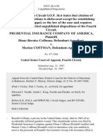 Prudential Insurance Company of America, Diane Bernice Coffman v. Marian Coffman, 829 F.2d 1120, 4th Cir. (1987)