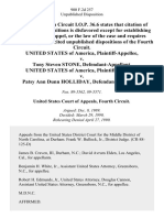 United States v. Tony Steven Stone, United States of America v. Patsy Ann Dunn Holliday, 900 F.2d 257, 4th Cir. (1990)