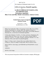 United States v. Blue Cross & Blue Shield of Maryland, Incorporated, Blue Cross and Blue Shield Association, Amicus Curiae, 989 F.2d 718, 4th Cir. (1993)