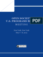 Open Society Foundations, New York, NY May 7-8, 2015 