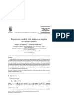 Regression Models With Unknown Singular Covariance Matrix: Muni S. Srivastava, Dietrich Von Rosen