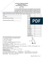 University of California at Berkeley Department of Physics Physics 8B Section 2, Spring 2016