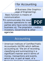 Need For Accounting Need For Accounting