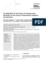 (Gagnon Et Al., 2003) An Adaptation of The Theory of Interpersonal Behaviour To The Study of Telemedicine Adoption by Physicians