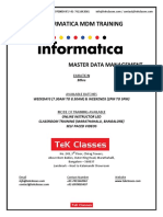 Informatica MDM Training Course Content