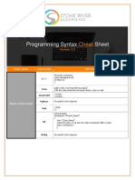 Programming Syntax Cheat Sheet V 2.2