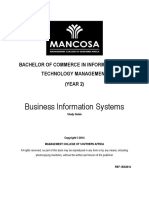 BCom ITM 2 Business Information Systems Jan 2014