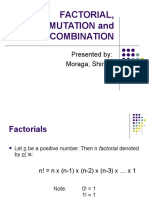 Factorial, Permutation and Combination: Presented By: Moraga, Shirley