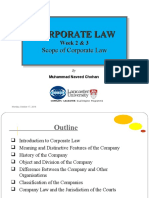 Week 2 & 3 Scope of Corporate Law