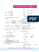 Solutions of Jee Main 2016 (Code H) : Physics