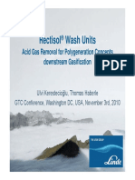 Rectisol Wash Units: Acid Gas Removal For Polygeneration Concepts Downstream Gasification