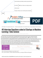 40 Interview Questions Asked at Startups in Machine Learning - Data Science