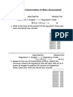 Law of Conservation of Mass Assessment