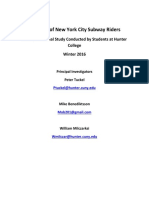 Behavior of New York City Subway Riders