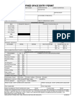 Confined Space Entry Permit - MCBCL Form