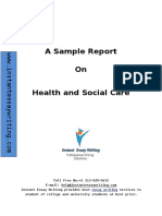 Sample Report On Health and Social Care