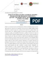 Effects of Result-Based Capability Building Program On The Research Competency, Quality and Productivity of Public High School Teachers