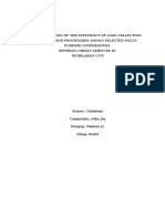 An Evaluation of The Efficiency of Loan Collection Policies and Procedures Among Selected Multi