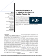 Numerical Simulation of An Industrial Fluid Catalytic Cracking Regenerator