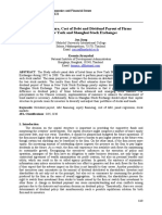 Capital Structure, Cost of Debt and Dividend Payout of Firms in New York and Shanghai Stock Exchanges