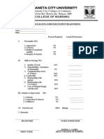 Head Nursing Performance Evaluation Form