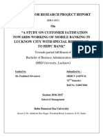 A Study On Customer Satisfaction Towards Working of Mobile Banking in Lucknow City With Special Reference To HDFC Bank