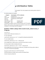 Hash Cracking With Rainbow Tables