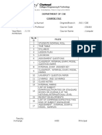 Department of Cse Course File: Computer Architecture