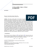 Heylen, Jan - Closure of A Priori Knowability Under A Priori Knowable Material Implication