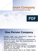 One Person Company