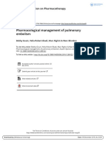 Pharmacological Management of Pulmonary Embolism