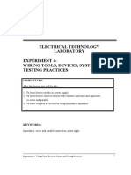 Electrical Technology Laboratory Experiment 4: Wiring Tools, Devices, System and Testing Practices