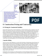 Construction Pricing and Contracting: 8.1 Pricing For Constructed Facilities