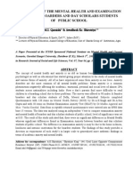 An Analysis of The Mental Health and Examination Anxiety of Boarders and Day Scholars Students of Public School