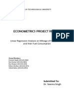 Econometrics Project Report: Linear Regression Analysis On Mileage of Heavy Trucks and Their Fuel Consumption