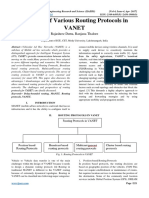 A Review of Various Routing Protocols in VANET