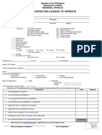 Application For License To Operate: Regional Office Iii