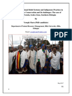 The Role of Traditional Belief Systems and Indigenous Practices in Natural Resource Conservation and Its Challenges: The Case of Wonago Woreda, Gedeo Zone, Southern Ethiopia