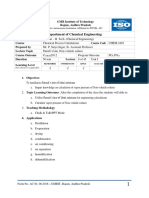 Department of Chemical Engineering: GMR Institute of Technology Rajam, Andhra Pradesh